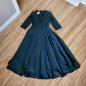 BHLDN Dark Green Midi Dress